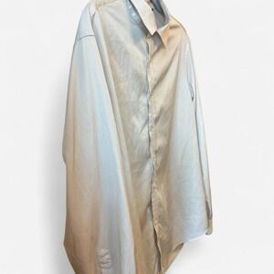 Flex mens luxury collection White Button Down Silk-feel Sz M Designed in Italy